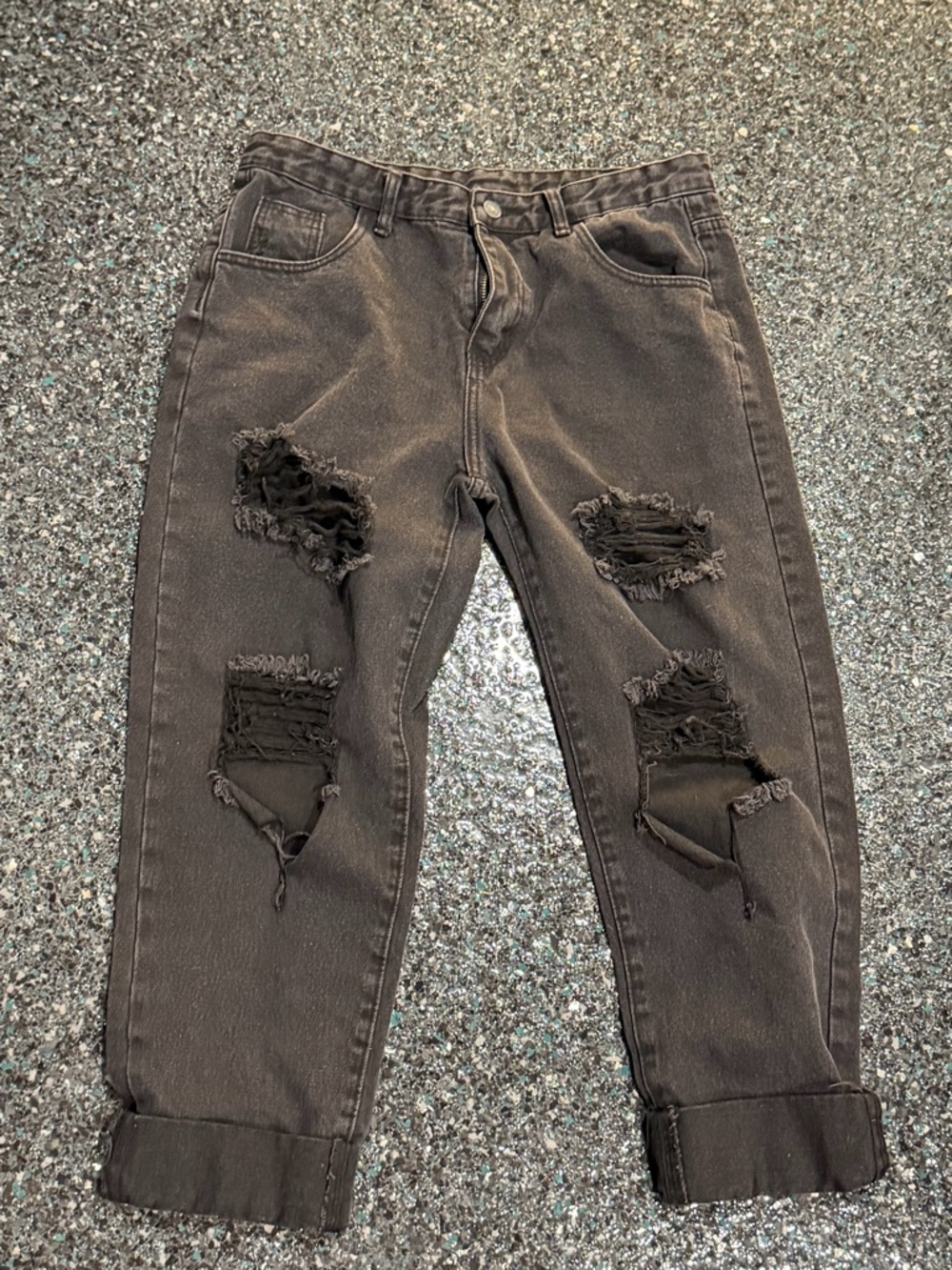 Women’s Black Distressed Large Jeans